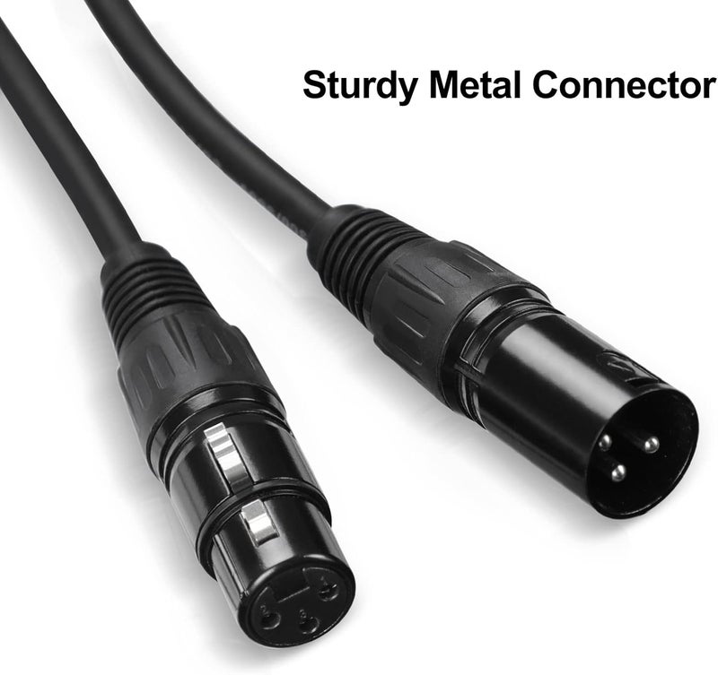 Gruolin 10ft DMX Cable, 4 Pack 3m DMX Light Cables DMX Wires, 3-Pin XLR Male to Female Stage Signal Cable with Metal Connectors for DMX512 Stage & DJ Lighting fixtures - Image 4